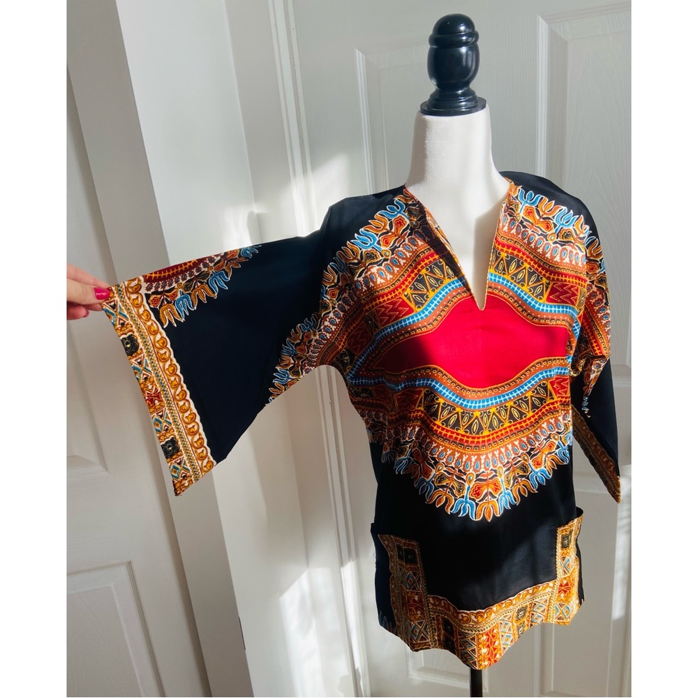 60s-70s African Style Dashiki Short Sleeve Shirt